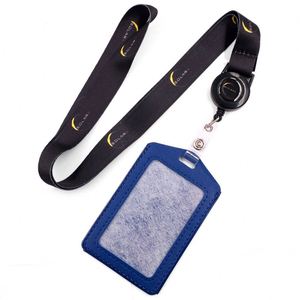 Custom Heart Transfer Polyester Ribbon Detachable Lanyard <b>Clip</b> with Staff Card Holder - Product Image 3