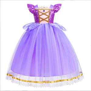 Vestido de Princesa de <span class=keywords><strong>Rapunzel</strong></span> para Niñas, Disfraz Enredado de Halloween, Disfraz de Cumpleaños, Cosplay, Regalos de Fiesta, Disfraz de Hada, Vestido de Princesa - Product Image 5