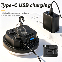 Lampe de camping LED lumineuse rechargeable, lampe d'urgence magnétique, batterie longue durée, portable, pour extérieur, jardin, étanche IPX4, 3