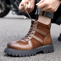 Nouvelles bottes de travail Derby pour hommes, bottes à plateforme en daim augmentant la taille, chaussures décontractées polyvalentes tendance pour l'extérieur