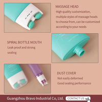 Tube de crème de massage 30ml 50ml Tube d'emballage cosmétique de rouleau inoxydable vide à presser pour lotion sérum huile Tube ovale en plastique
