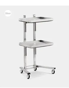 Hair Salon <b>Foldable</b> 4-Wheel Modern Gold Stainless Steel <b>Trolley</b> Cart Beauty Store Furniture for Barber Shop - Product Image 3