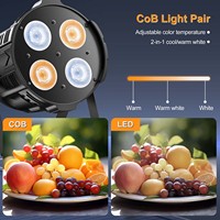 4 projecteurs PAR LED COB 50W blanc froid + blanc chaud pour DJ, scène, fête, concert, église, mariage, théâtre, éclairage de plafond