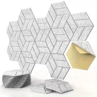 Panneaux acoustiques hexagonaux autocollants 18 pièces TONOR, absorbeurs de son 100% fibre de polyester haute densité 30x26x1cm, studio, bureau