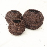 Jardinière sphérique d'intérieur en rotin P116 panier de fleurs suspendu avec corde de jute panier de jardinage tissé pots de fleurs et jardinières