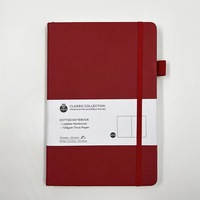 Cuaderno punteado de tapa dura de cuero respetuoso con el medio ambiente Cuaderno de negocios A5 Venta caliente