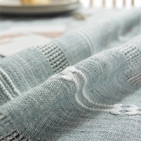 Nappe en lin sur mesure, couleurs variées, vente en gros d'usine, nappe en coton et lin imperméable, nappe brodée à carreaux
