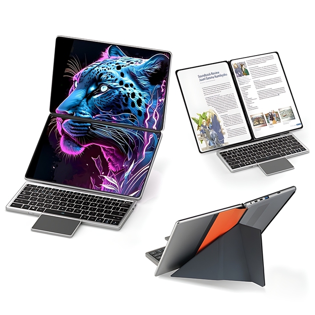 DS18 Brand New Portable 10.95"+10.95'' Dual Screen Touch 2 in 1 Laptop Notebook I3 1215U 12th CPU Business Laptop With Keyboard
