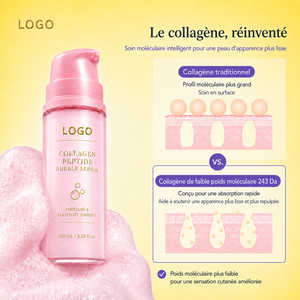 Suero Facial Avanzado con Burbujas, Hidratante, Reafirmante, Iluminador, Reduce Líneas Finas, Colágeno, Péptidos, Ácido Hialurónico, para Piel Seca - Product Image 2