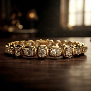 Bracelet en or jaune avec diamants ronds taille brillant certifiés – Bijou classique pour femme, idéal au quotidien, pour mariage ou anniversaire - Product Image 1