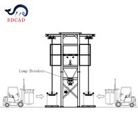 SDCAD kundenspezifischer Zementsacksack 1m3 -3m3 kleiner tragbarer Zement-Silo, Zement-Hopper mit Schraubförderband und Staubfänger