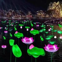 Square Mall gudang LED IP65 pencahayaan lanskap seperti Lotus hidup segitiga akar Motif bunga lampu hias lampu apung