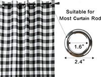 Panneaux de rideaux classiques en polycoton à carreaux avec filtration de la lumière et œillets pour salon et maison