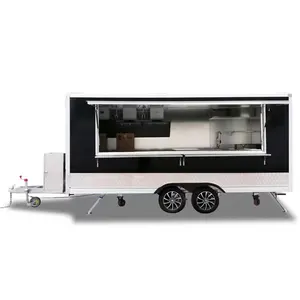 Mobile salon food truck rosa hot dog stand mobile cucina chiosco gelato hot dog carrello con griglia e friggitrice rimorchio cibo