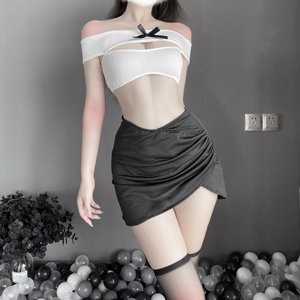 Ensemble de lingerie de secrétaire pour femme, costume transparent de séductrice, combinaison <span class=keywords><strong>sexy</strong></span> de femme de bureau, tenue de jeu de rôle - Product Image 4