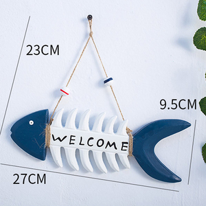 Señal de bienvenida de hueso de pescado, resina náutica creativa, colgante decorativo, gran oferta - Product Image 2