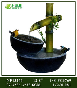 Fontaine d'eau solaire extérieure en résine artisanale avec <span class=keywords><strong>bassin</strong></span> en bambou pour la décoration de <span class=keywords><strong>jardin</strong></span> et de maison - Product Image 2