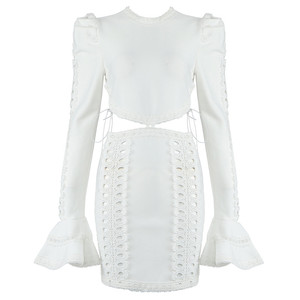 C2440 <span class=keywords><strong>abito</strong></span> in Spandex di <span class=keywords><strong>pizzo</strong></span> aderente Sexy aderente con scollo a barchetta bianco <span class=keywords><strong>nero</strong></span> O collo stile britannico - Product Image 6