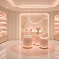 Luxuriöser Maßgefertigter Kosmetik-Präsentationsschrank Beauty-Store Make-up-Vitrine Regalsystem mit LED-Beleuchtung
