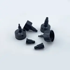 Morden Middelste Diameter 28Mm Cosmetische Verpakkingsdop Zwart 415 Plastic Twist Top Cpas