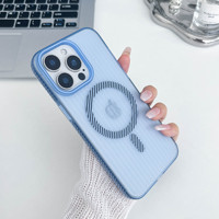 Nouvelle mode étui magnétique en fibre de carbone pour iPhone 17 15 16 Pro Max Transparent antichoc téléphone portable coque arrière protecteur