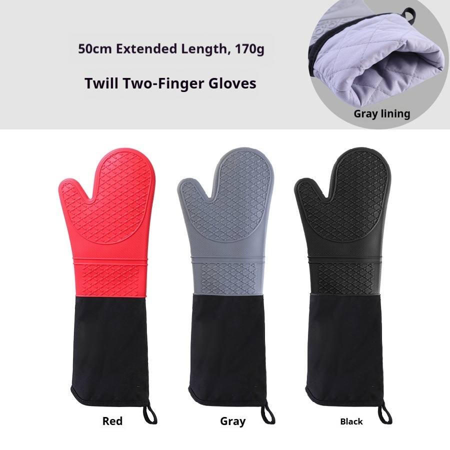 50 cm 170 g - Gants à deux doigts à manchette droite et texture sergé