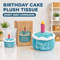 Jouet en peluche pour animaux de compagnie en forme de gâteau d'anniversaire bleu, personnalisable, fabrication OEM/ODM, pour chiens et chats, marque privée, logo personnalisé, dessin animé mignon