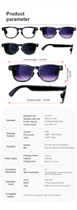 Nouvelle Arrivée Lunettes Intelligentes A2 Reconnaissance d'Objets par IA Capture <span class=keywords><strong>Photo</strong></span> et Vidéo 1080P Étanche IPX4 Commande Vocale Wi-Fi Rapide Intelligent - Product Image 6