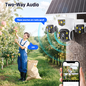 Camera an ninh năng lượng mặt trời ba ống kính, tầm nhìn ban đêm, cảm biến chuyển động <span class=keywords><strong>PIR</strong></span>, WiFi, sử dụng ngoài trời, cảm biến CMOS 1080P, bộ nhớ 4G, camera PTZ CCTV - Product Image 6