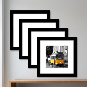 กรอบรูปสี่เหลี่ยมสีดำ ขนาด 5x5 ถึง 10x10 นิ้ว วัสดุไม้ สำหรับตกแต่งผนัง - Product Image 3