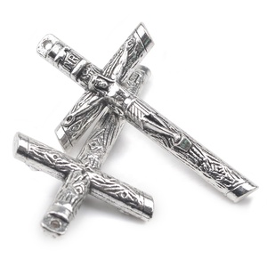 예수 십자가 펜던트를 가진 도매 합금 금속 가톨릭 55x30mm 십자가 - Product Image 2