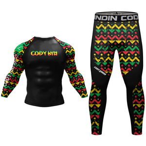 Ropa deportiva para hombre con impresión de sublimación personalizada de fábrica propia Mma Bjj Jiu-Jitsu Figting Rash Guard Sets ropa de entrenamiento Fitness - Product Image 6