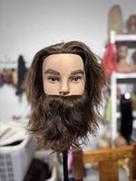 Vente en gros usine : Tête de mannequin femme 100% cheveux naturels pour la formation en coupe et tressage, lisse et ondulé, noué à la main