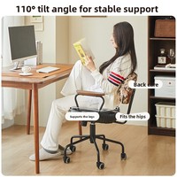 Chaise d'ordinateur confortable pour bureau, étude, bibliothèque, dortoir, ergonomique, moderne, minimaliste, réglable en hauteur, pivotante, fixe