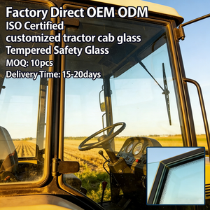 Kaca Depan Berbahan Kaca Tempered dengan Rangka Aluminium MINGXIN yang Disetujui EU ECE & <span class=keywords><strong>DOT</strong></span> |   Kustomisasi OEM untuk Kabin Traktor & Peralatan Pertanian - Product Image 1