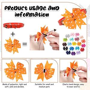 Corbata de lazo para collar de perro con lunares, accesorios de adorno para mascotas, lazo de primavera para el aseo de gatos y perros. - Product Image 4