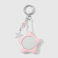 Miroir cosmétique miniature tendance Y2K pour filles, porte-clés adorable en forme d'étoile, de cœur ou de nuage, miroir de maquillage portable, breloque à suspendre pour sac à main