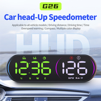 Velocímetro GPS HUD LED de Pantalla Ancha WiiYii G26 2026 con Brújula, Reloj, USB, Monitor de Velocidad MPH/KMH para Autos de Gasolina