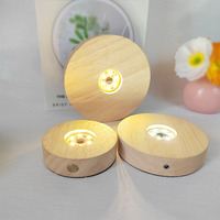 Vente en gros Veilleuse en bois lumineuse avec interface USB Base d'éclairage d'ambiance boule de cristal pour chambre à coucher Décoration intérieure