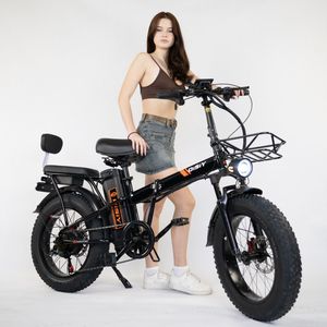 Bicicleta Eléctrica Plegable DISIYUAN F1 500W 48V Litio Rueda Ancha de 20x4 Pulgadas Ebike con Asiento Trasero Bicicleta Eléctrica de Montaña - Product Image 1