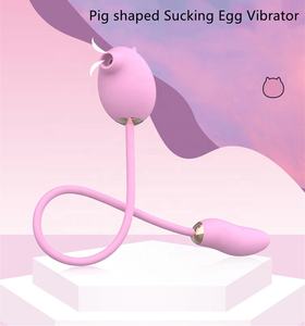 新款二合一蛋形阴蒂吮吸振动器粉色猪鸡蛋振动器爱心振动鸡蛋 - Product Image 5