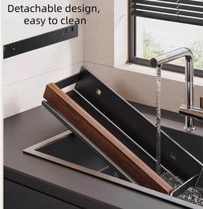 Étagère à épices <span class=keywords><strong>de</strong></span> cuisine en noyer noir <span class=keywords><strong>de</strong></span> style vintage, organisateur <span class=keywords><strong>de</strong></span> condiments sans perçage pour l'huile, le sel, les sauces et le <span class=keywords><strong>vinaigre</strong></span>, rangement suspendu - Product Image 4