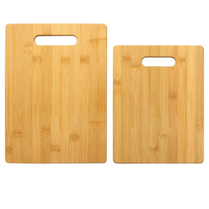 Bamboo Cutting Board <b>Set</b> 33x24cm 28x21.6cm With Handle For Kitchen Use - Product Image 1