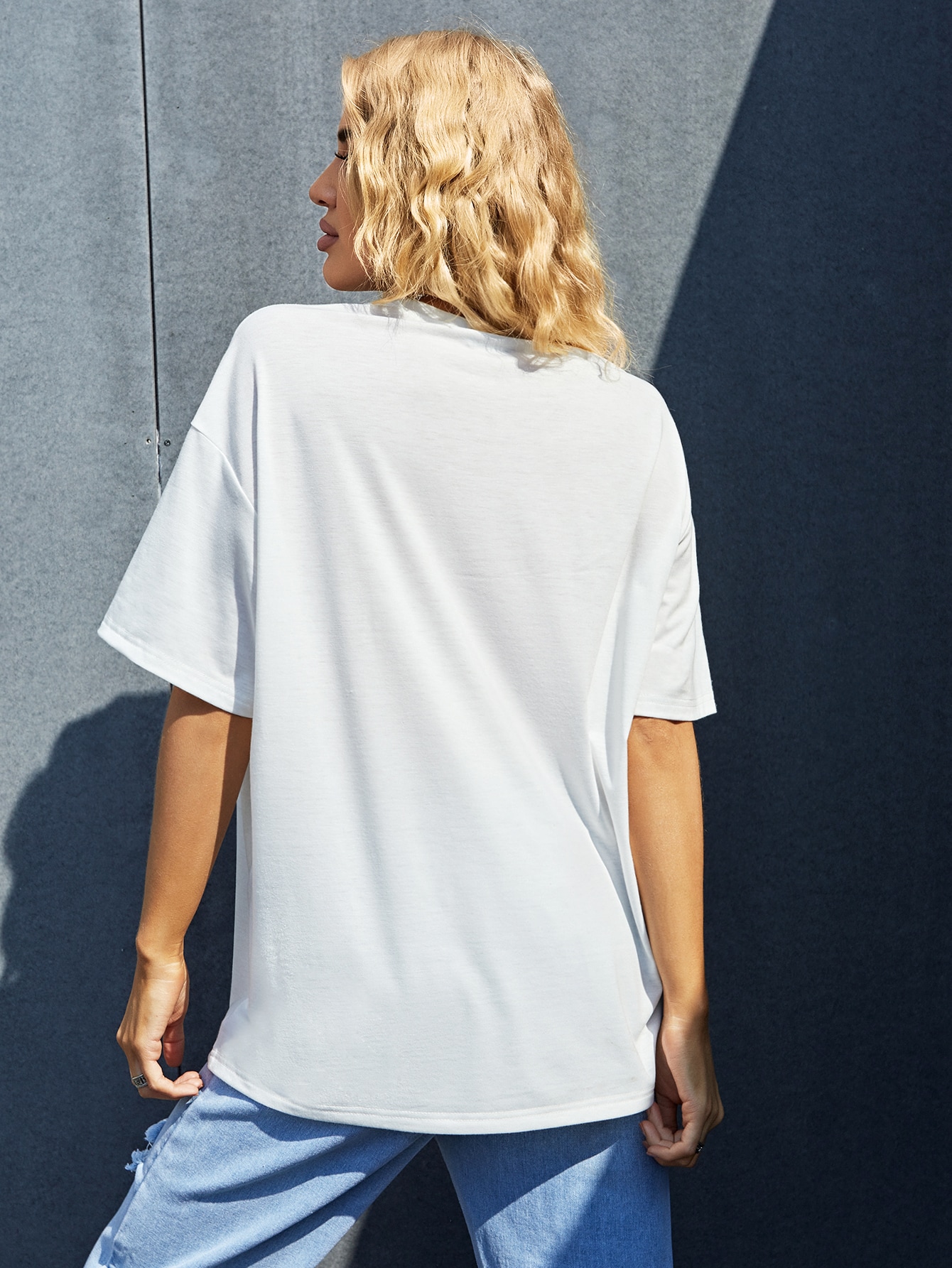 Shop Our Drop Shoulder Letter & Car Graphic Longline Tee