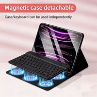 Étui pour iPad 11e et 10e génération avec clavier, 7 couleurs, rétroéclairé, clavier folio sans fil détachable, support pour stylet pour iPad