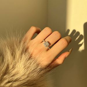 Dylam Top Jewelry Manufacturer 925 Silver Eternity Band 8A Crushed <b>Iced</b> Out Cut Zirconia Wedding Engagement Promise <b>Rings</b> - Product Image 5