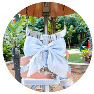 Satu Set tali kekang anjing kecil wanita, dasi kupu-kupu besar elegan dengan Set tali kucing luar ruangan berjalan kecantikan <span class=keywords><strong>Harness</strong></span> Set - Product Image 4
