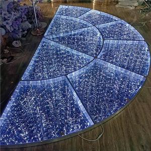 New Arrival Wedding Dance Floor trang trí nhôm và Tempered Glass 3D hiệu ứng <span class=keywords><strong>LED</strong></span> Đèn sân khấu cho trung tâm đám cưới - Product Image 2