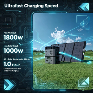 สถานีไฟฟ้าพกพา BP2000 PRO 3300W ของ US Stock พร้อมเครื่องกำเนิดพลังงานแสงอาทิตย์ 2048Wh แบตเตอรี่ LiFePO4 คลื่นไซน์บริสุทธิ์ สำหรับสำรองไฟกลางแจ้ง - Product Image 6