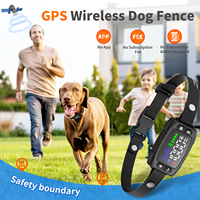 IPX7 wasserdicht verstellbar Harmless Beep Vibration Shock Warnung Haustier GPS Wireless Dog Fence Containment System Halsband